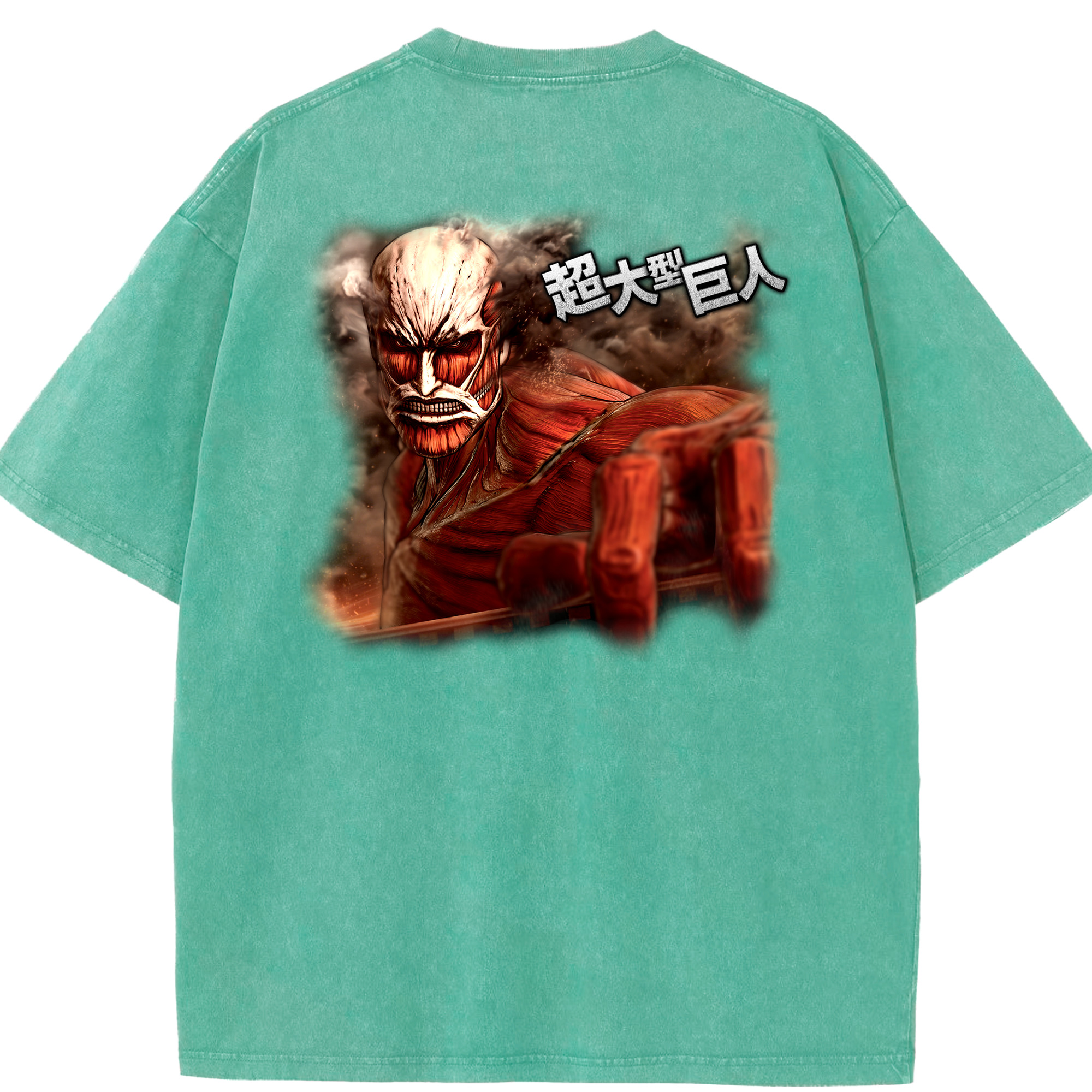 （画像用） 進撃の巨人 Attack on Titan 綿100% ヴィンテージ風 半袖Tシャツ（背面プリント）
